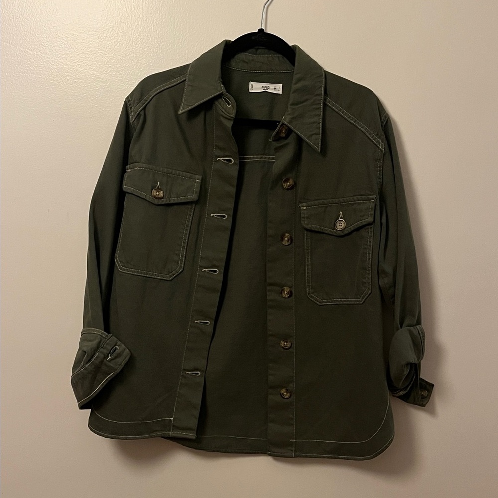 Mango Shirt / Jacket in Olive